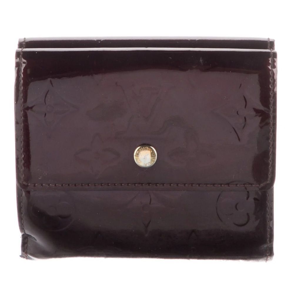 *Louis Vuitton* Burgundy Vernise Patent Elise Bifold Wallet